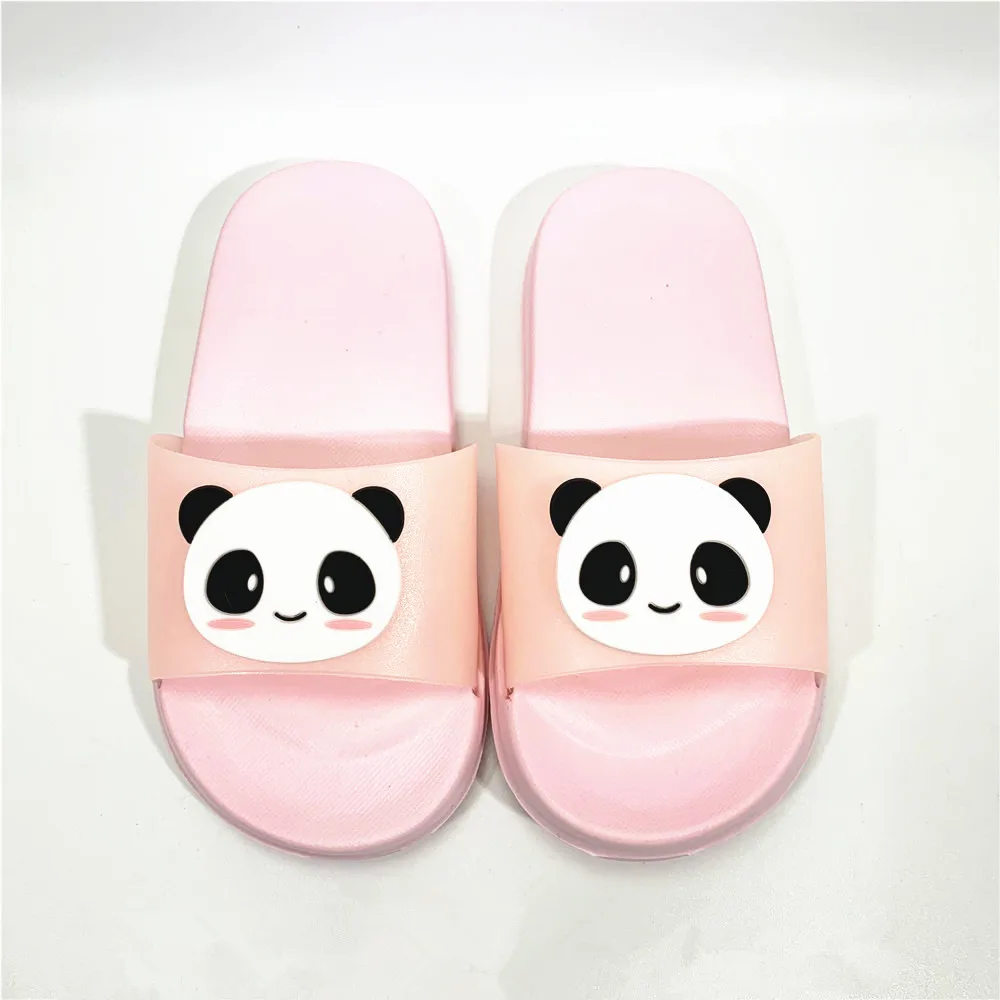 Розовый KINE PANDA/тапочки для маленьких детей; тапочки для маленьких мальчиков и девочек; детские тапочки с рисунком панды; домашняя садовая обувь для детей 3, 4, 5, 6, 8 лет - Цвет: Розовый