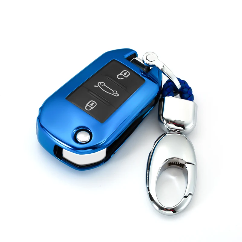 

Soft TPU key case for car For Citroen C4L CACTUS C5 C3 C6 C8 Picasso Xsara For Peugeot 3008 308 RCZ 508 3 button car key case