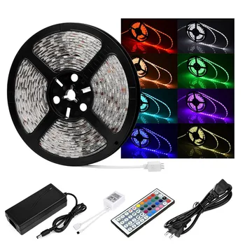 

LED Rope Lights Waterproof 16.4ft 5M SMD 5050 300leds /Roll RGB Color Changing Flexible LED Strip Light Kit with Remote