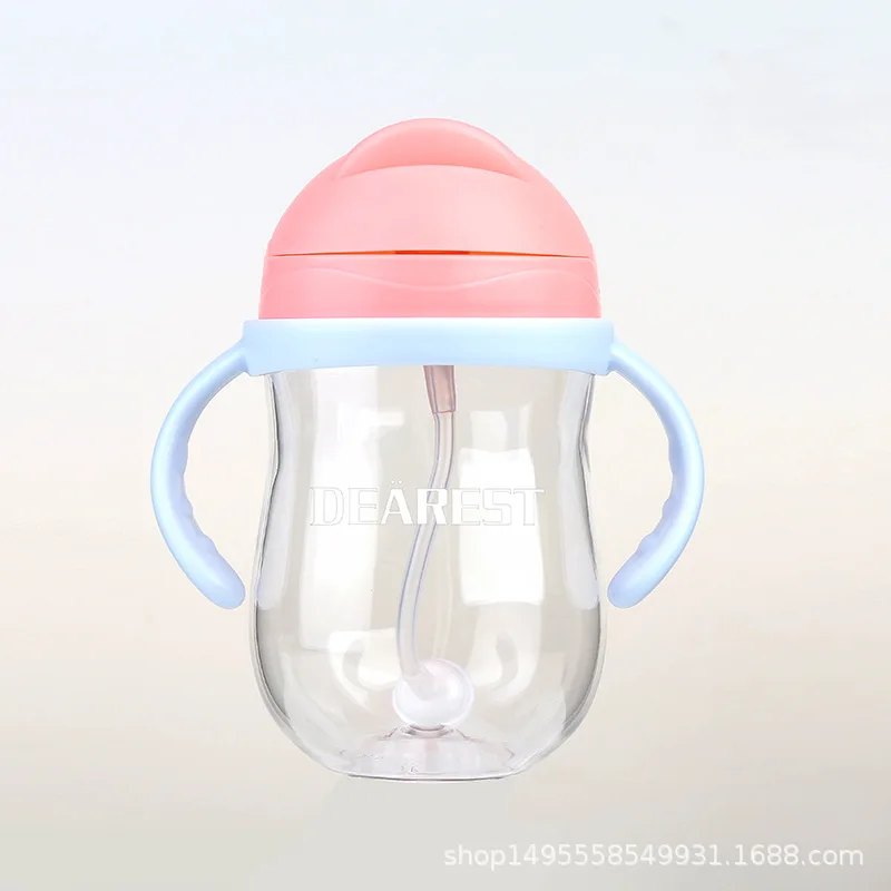 

Wide Aperture Children Feeding Bottle against Flatulence Cup with Straw Edible Silicon Baby Products Newborns PPSU Milk Bottle