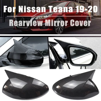 

RearView Mirror Covers Caps Carbon fiber ABS Mirror Case Cover Car Look Cover Shell Fit For Nissan Teana 2019-20 Car Accessories