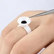 50 шт. пигментные клеевые кольца держатель чернил для бровей Перманентный макияж татуировки принадлежности одноразовые полезные формы кольца