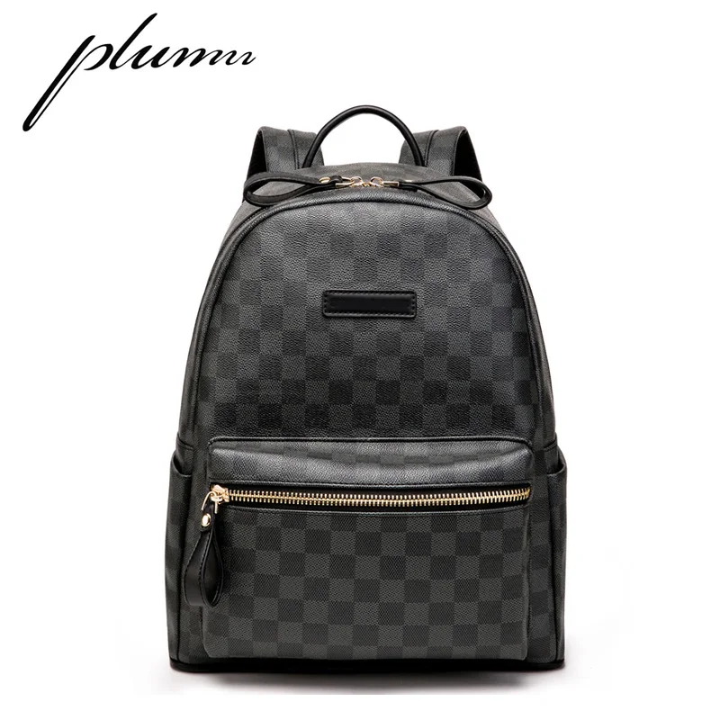 

Plumn Men's and Women's Backpacks Check Old Pattern Large Capacity Travel Bag