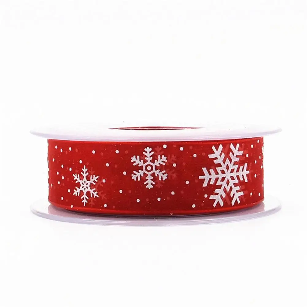 5/20m Christmas Decoration Transparent Snowflake Ribbon Gift Packaging Hair Accessories DIY Material Foam Printing Tape 25MM