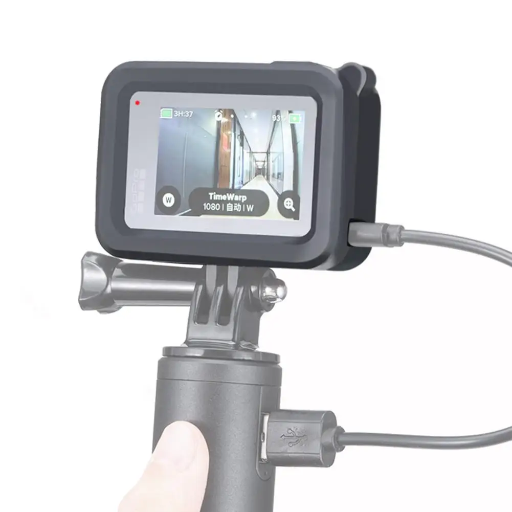 Силиконовый защитный чехол-рамка для GoPro Hero 8, черный корпус для спортивной камеры, аксессуары с ремешком на запястье