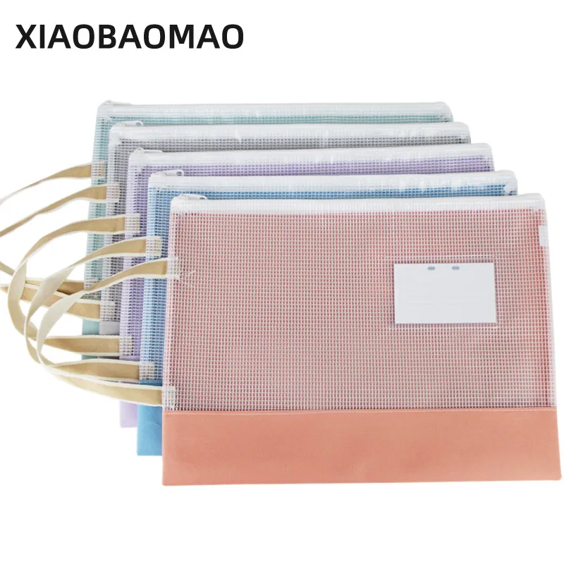 

XIAOBAOMAO Transparent file organizer a4 documents file bag folder PVC file bag paper holder office school