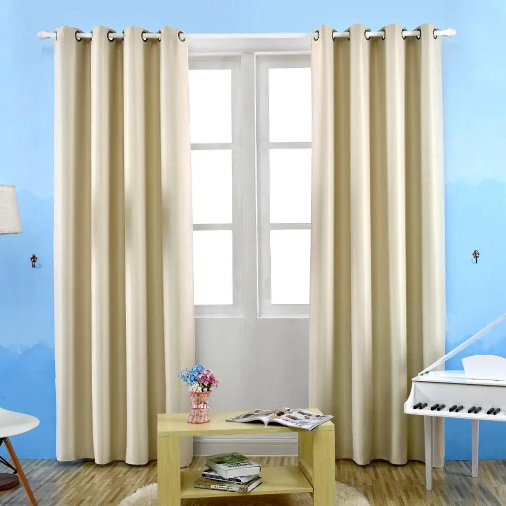 

Home Textile Door Bedroom Window Curtain blackout curtains Pure Color Solid Punching cloth Curtain