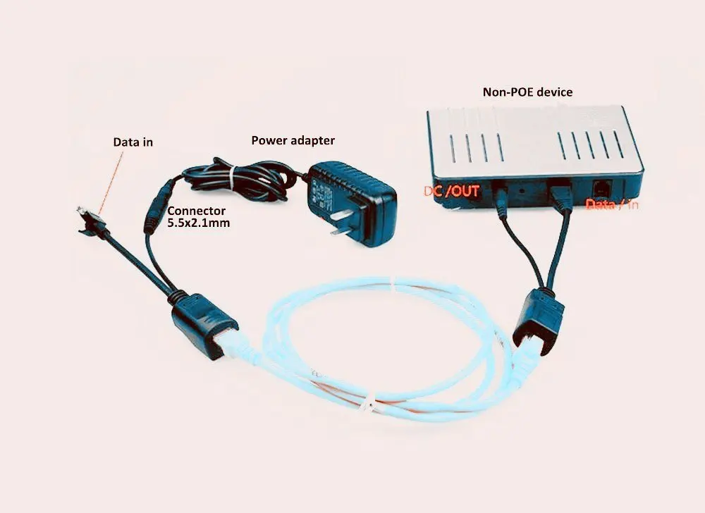 BNC Видео балун+ Ethernet PoE адаптер RJ45 Сплиттер+ 12 В DC штекер разъем кабель питания CCTV 2,1x5,5 мм