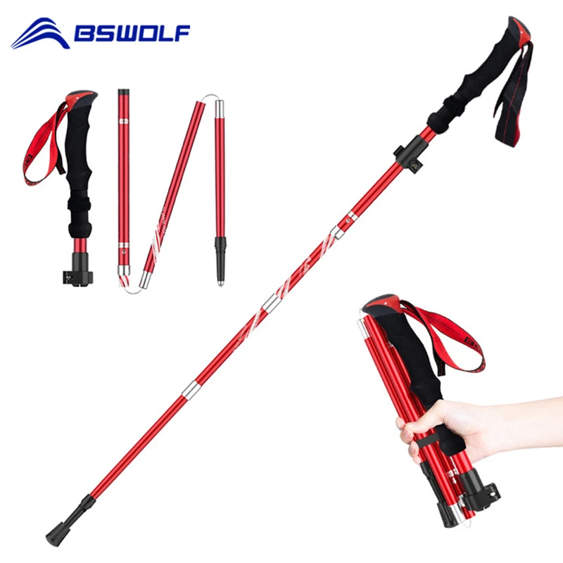 Foldable Aluminum Hiking Stick Ultra light RMS Mall