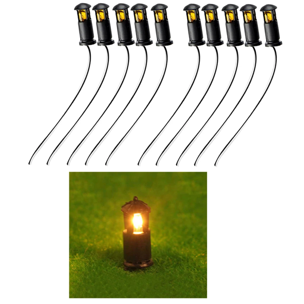 10PCS Model Street Lights Model Train Railroad Grassland Scenery Lamppost