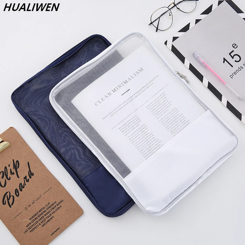 Carpeta de archivos tipo rejilla A4, bolsa organizadora de papel para documentos, almacenamiento, escuela, oficina, papelería, serie Simple, novedad