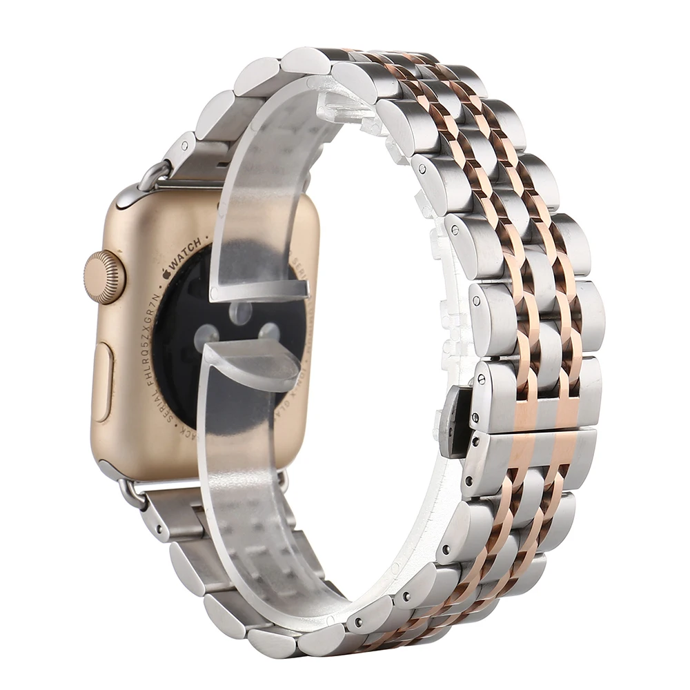 Ремешок из нержавеющей стали для Apple Watch Series 5 4 3 2 1 44 мм 40 мм сменный ремешок для iWatch ремешок 38 мм 42 мм металлический ремень