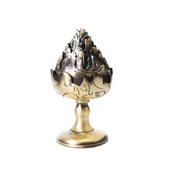 

Creative Incense Burner Mountain Shape Censer Incense Holder for Joss Stick Cone Coil Incense Home Decoration 1Set S Bronze