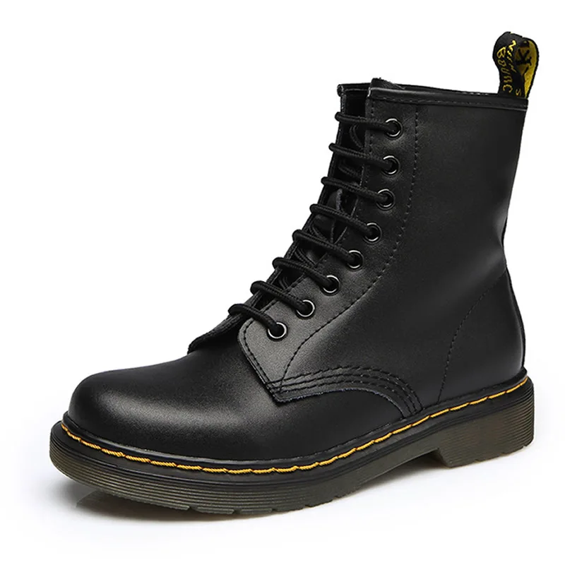 10 стилей, ботинки M-ten ботинки черного цвета с 8 отверстиями мотоботы в британском стиле женская обувь модные ботинки Дамская обувь, Размеры 35-42 женские ботинки - Цвет: Black