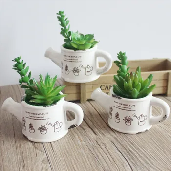 

Small Kettle Succulents Potted Plants Home Office Desktop Decoration Potted Barbed Small Aloe Vera Lotus Core Flower Combination