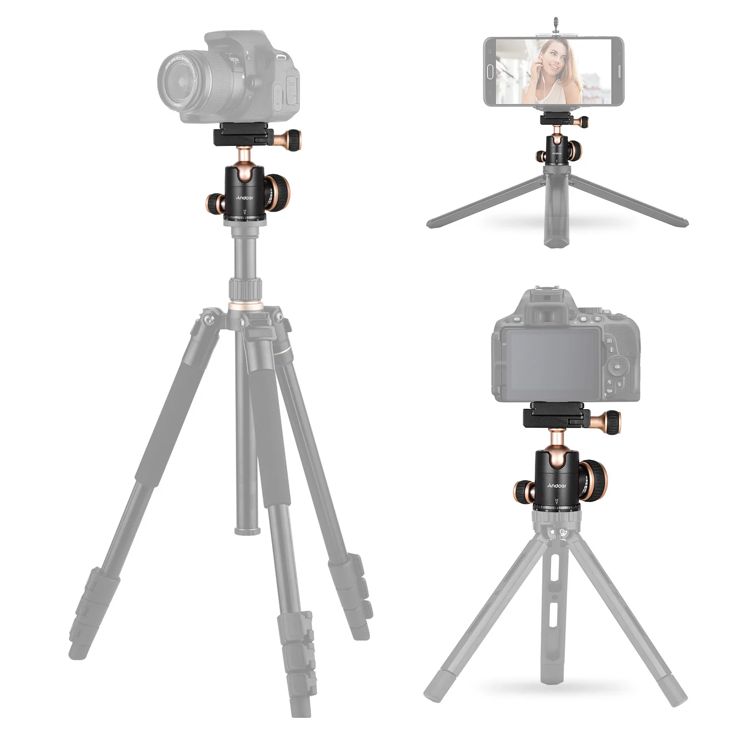 Tripod Ball Head for phone Camera Max. Load 5KG