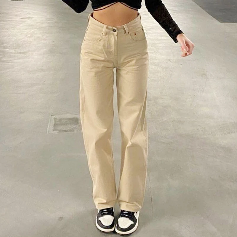 Khaki jeans straight leg Clearance