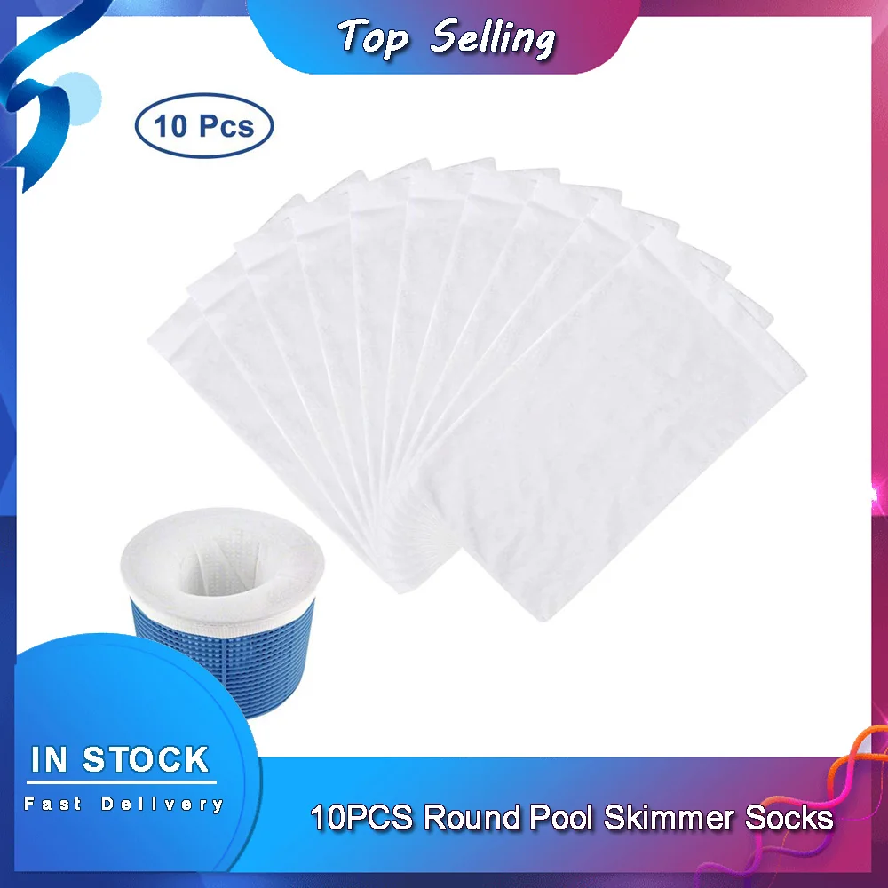Calcetines de Skimmer redondos para piscina, protectores perfectos para el hogar, cestas de filtros, filtro de red, bolsa de filtro, 10 Uds.