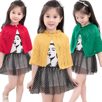 

Fashion Todder Baby Batwing Sweater Tops Girls Clothes Hollow Out Cloak Shirt Cape Jacket Cardigan Top Spring Children Clothing