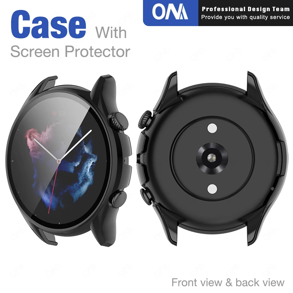 PC Protective Case + Screen Protector for Huami Amazfit GTR3 GTR 3 Pro GTS3 GTS 3 Cover with Tempered glass Smart Watch Shell