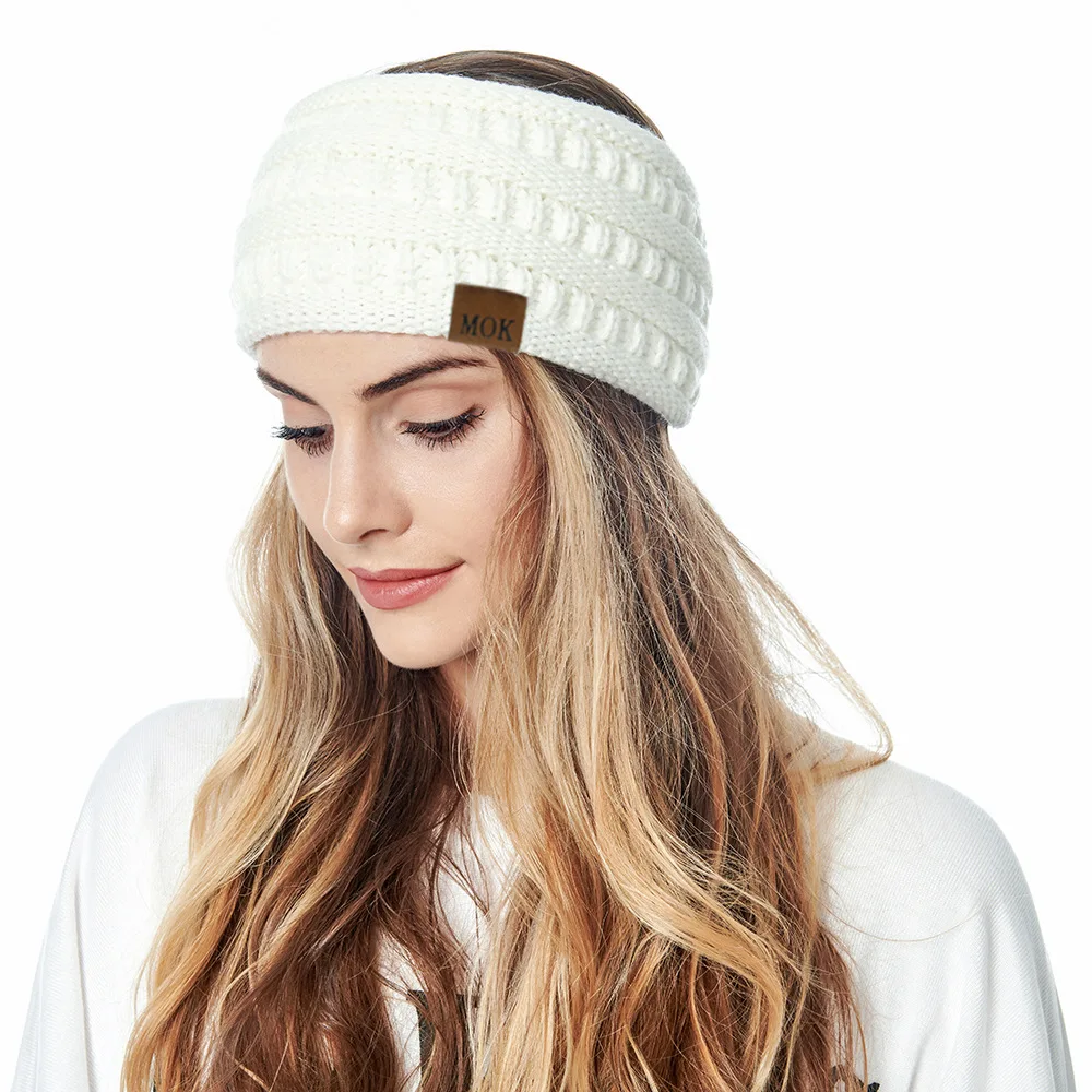 

Winter Warm Fuzzy Fleece Ear Women Woolen Headband Thick Head wraps Girl Hair Band Headwraps Thick Warmer