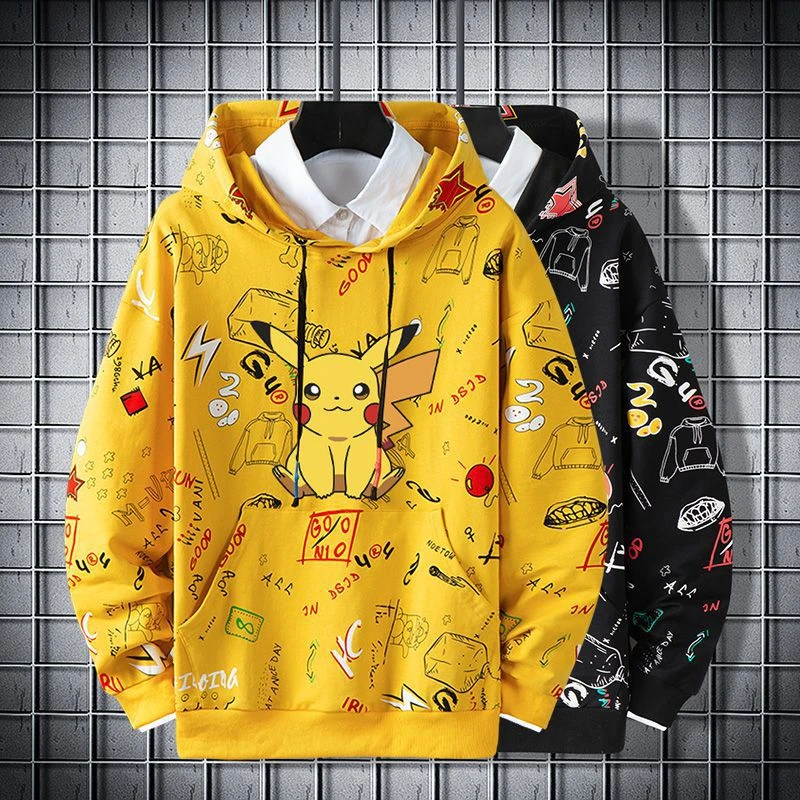 Sudadera con capucha de Pokémon para hombre y ropa deportiva manga larga con estampado de dibujos animados, tendencia de otoño, nueva| | - AliExpress
