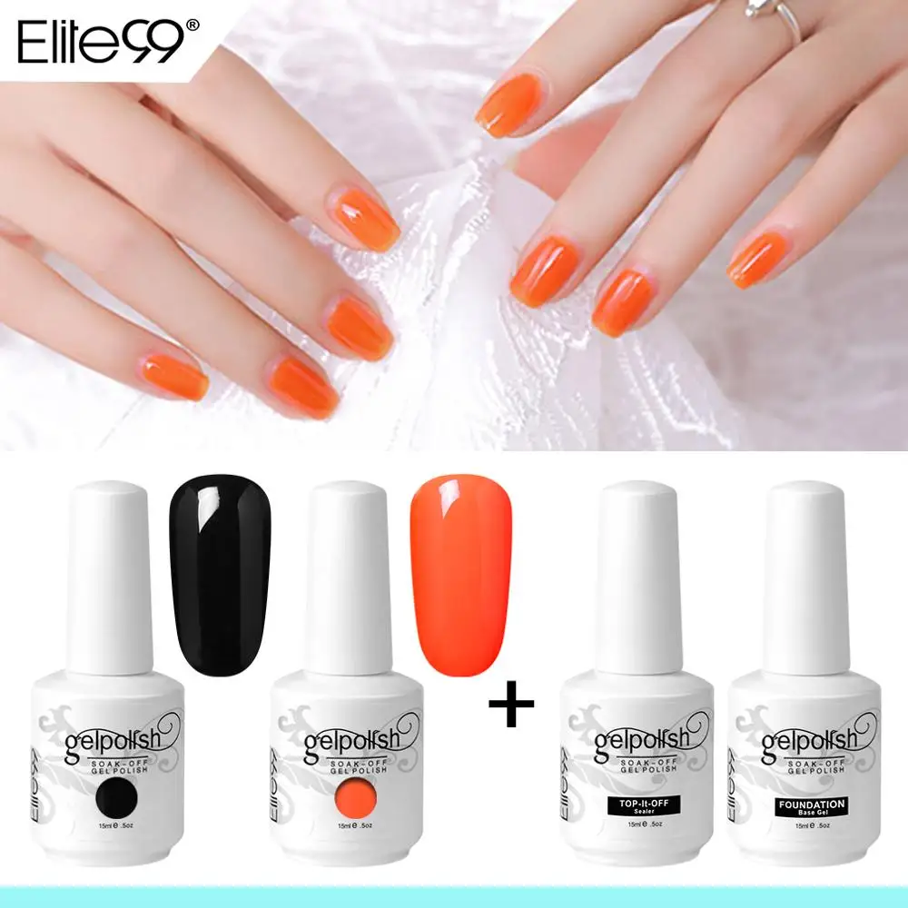 Elite99 15 мл Гель-лак набор 4 шт./компл. серия лак для ногтей Красный Черный УФ-лак для ногтей Клей Лак Набор ногтей для маникюра