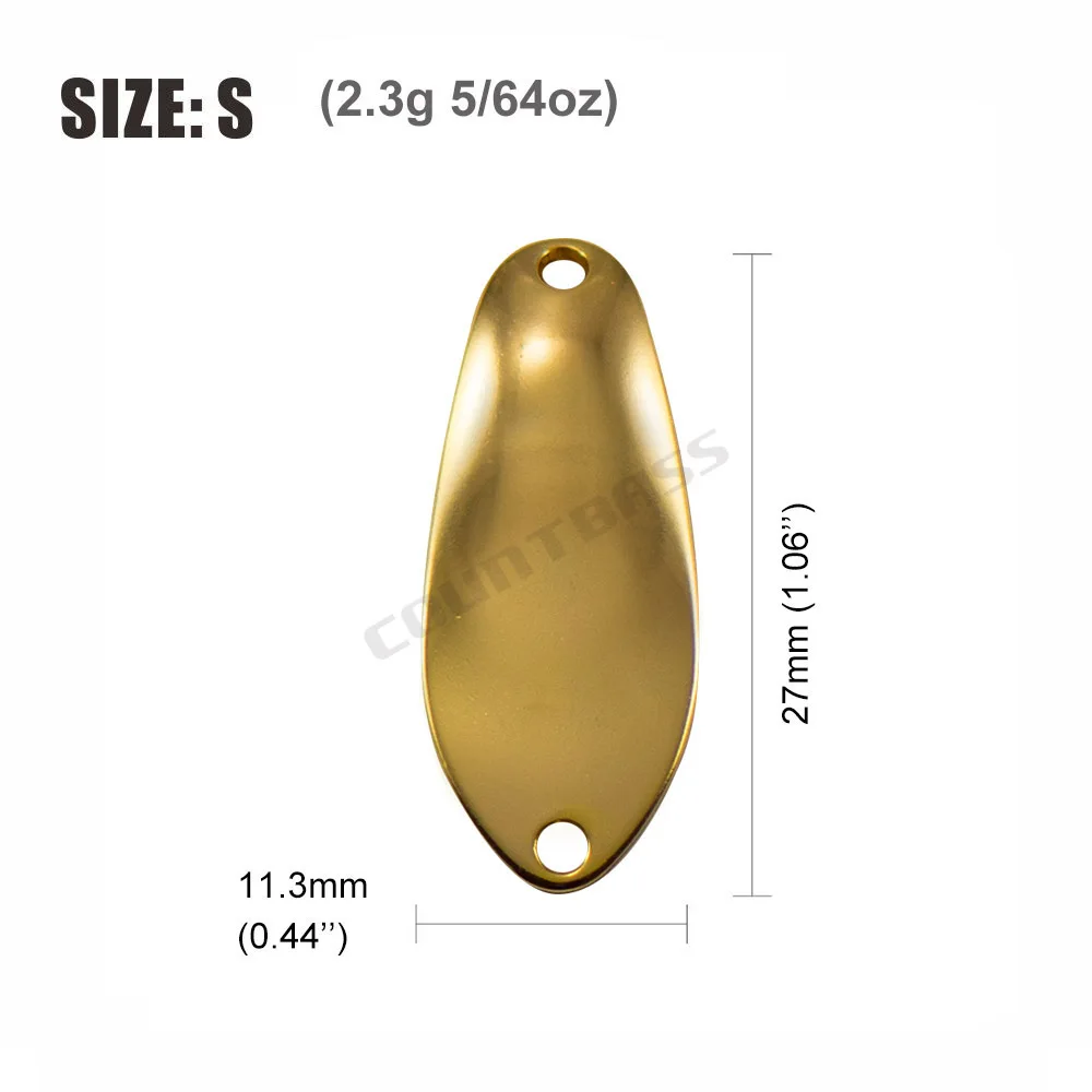 50pcs Gold Plated Brass Salmon Fishing Spoon Blanks 2.3g 2.8g , Blank  Fishing Lures for Bass Pike