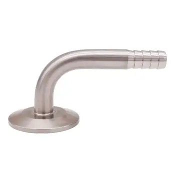 

1.5" Tri Clamp x 1/2"(12.7mm)Hose Barb with 90 ° Bend 50.5mm OD Sanitary 304 Stainless Steel Homebrew Beer & Craft Hardware