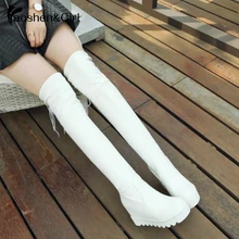 Haoshen& Girl/пикантные зимние эластичные сапоги из искусственной кожи женская обувь для костюмированной вечеринки на высоком каблуке ботфорты, размер 33-43