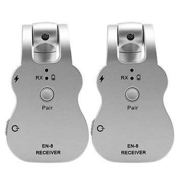 

EN-8 UHF Guitar Wireless System Transmitter Receiver Built-In Rechargeable 600MAh Lithium Battery for Electric Guitar Bass