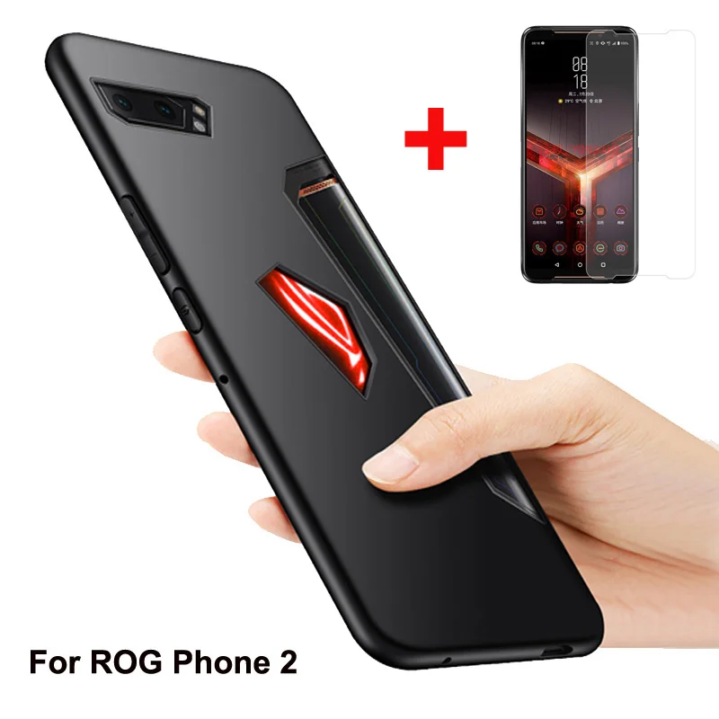 Чехол ZS660KL для Asus ROG Phone 2 мягкий силиконовый защитный чехол s + стеклянная Защитная