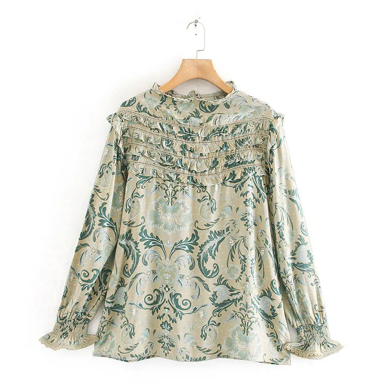KNOYEER BOHO блузка фонарь с длинным рукавом o образным вырезом печатная рубашка