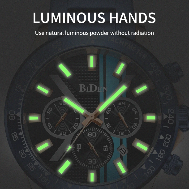Top Brand Luxury Mens Watch Stainless Steel Quartz Wristwatch Multifunction Chronograph Luminous Clock Relogio Masculine