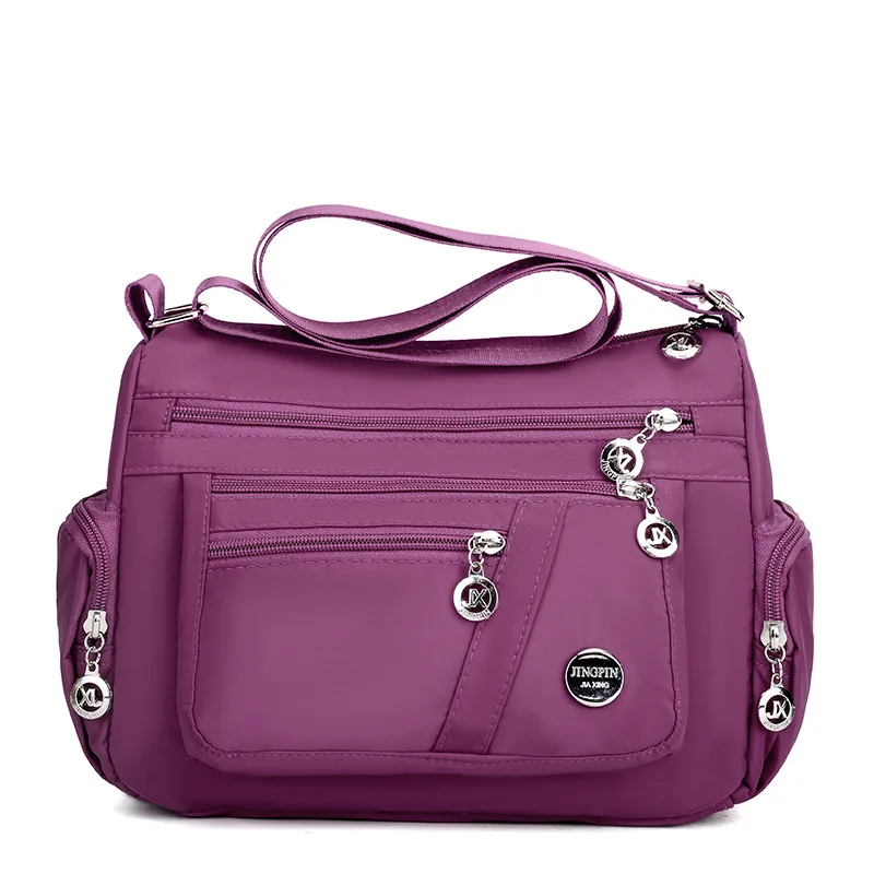 2021 Fashion Women Shoulder Messenger Bag Nylon Oxford Lightweight Waterproof Zipper Package Large Capacity Travel Crossbody Bag 