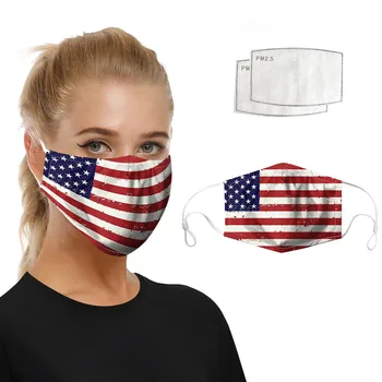 

1PC Mask Fashion Printing Windproof Foggy Haze Pollution-proof Face Cover Washable and Reusable With 2 PCS Filters Mascarilla