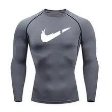 Мужские спортивные новые тренировочные футболки, новые брендовые быстросохнущие беговые колготки, термобелье Alliance