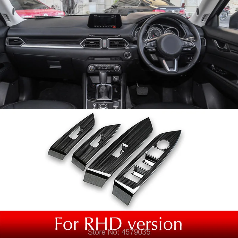 Car Window Switch Panel Adjustment Knob Cover Frame Stickers Trim Cover for Mazda CX-5 CX5- KF RHD Styling Strips - Название цвета: 1 kit