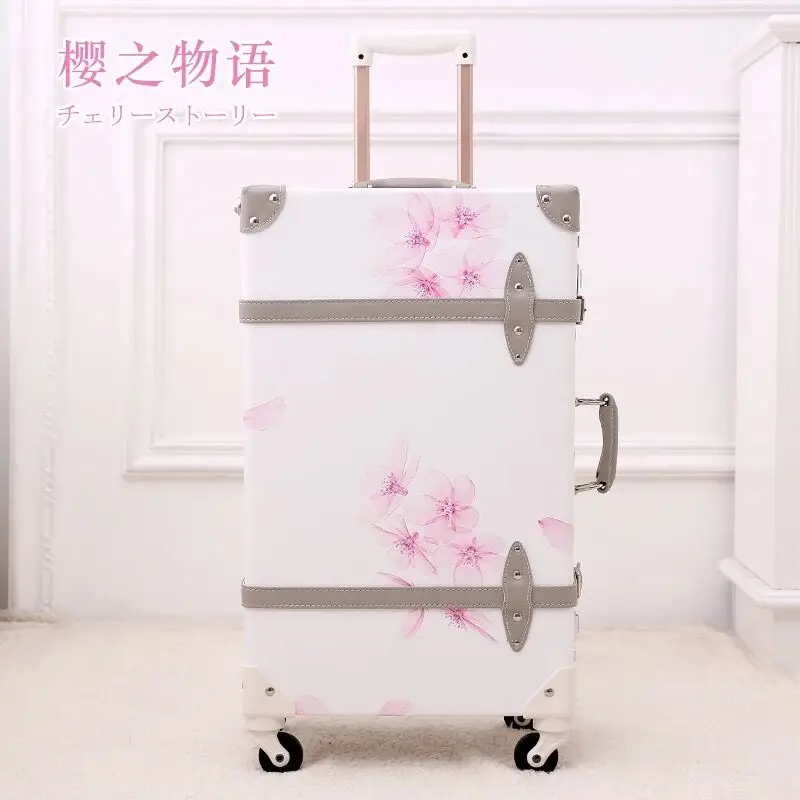 thumbnail image 1 of Juego de maletas con ruedas de flores de cerezo para hombre y mujer, maleta con bolso de 13, 20, 22, 24 y 26 pulgadas, 2 unidades, 1 of 4