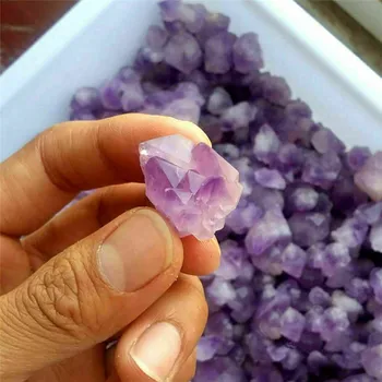 

50G Natural Rough Purple Amethyst Quartz Wand Healing Crystal Point Gravel Stone Specimen Minerals Rock Free Shipping