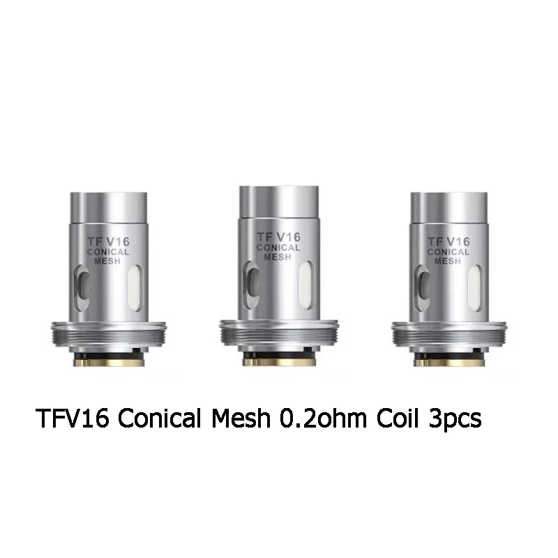 3 шт./лот SMOK TFV 16 сетка катушка 0.17ohm Двойная сетка 0.12ohm Тройная сетка 0.15ohm коническая сетка 0.2ohm головка для TFV16 Танк Mag P3 Vape