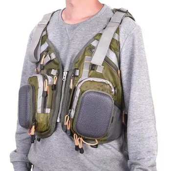 

Fishing Vest Multi-Pocket Fishing Clothes Vest Fly Fishing Chest Bag Vest Multifunctional Double Shoulder Vest