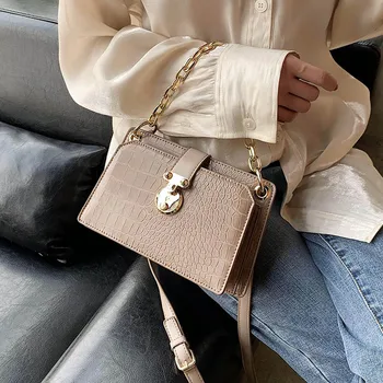 

Stone Pattern PU Leather Crossbody Bags For Women 2020 Lady Shoulder Messenger Bag Female Handbag Chain Hand Bag