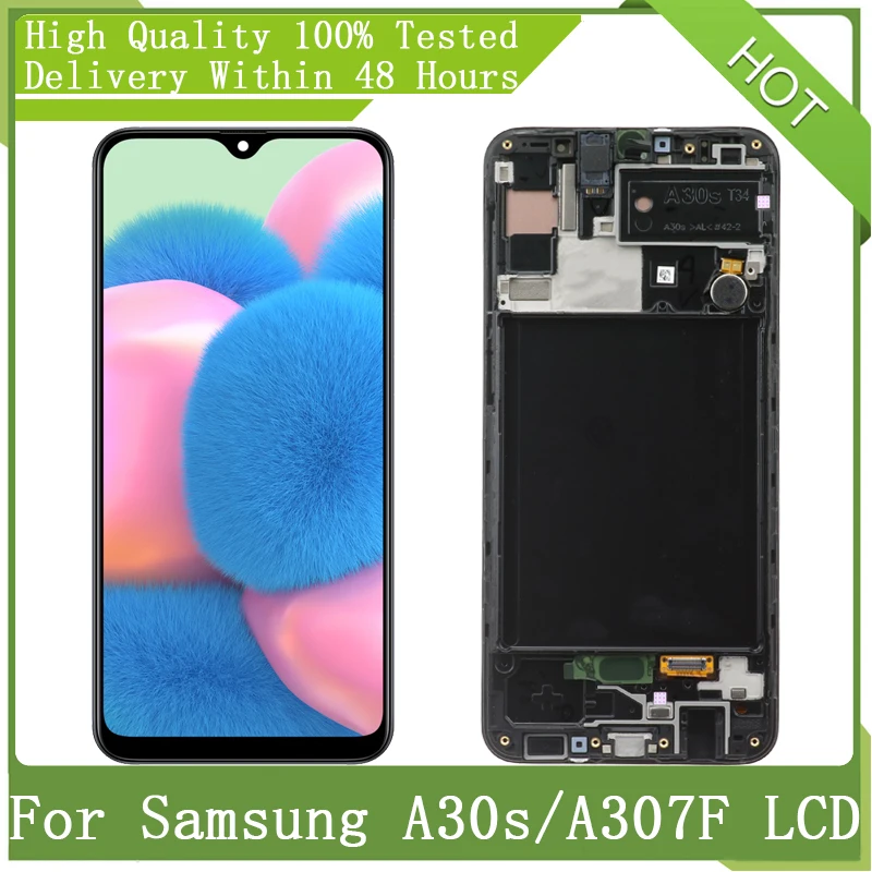 For Samsung Galaxy 6.4” SUPER AMOLED A30s A307F A307 A307FN With Frame LCD Display Touch Screen Digitizer Assembly Replacement | Мобильные