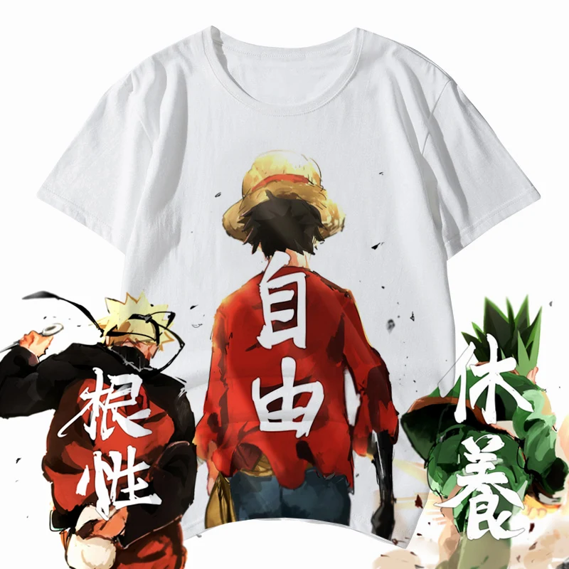 Anime Een Stuk T-shirt Luffy Glimlach Gezicht Naruto Hunter X Hunter Mijn Hero Academia 3D Gedrukt Custom-Made cosplay Harajuku Top Tee