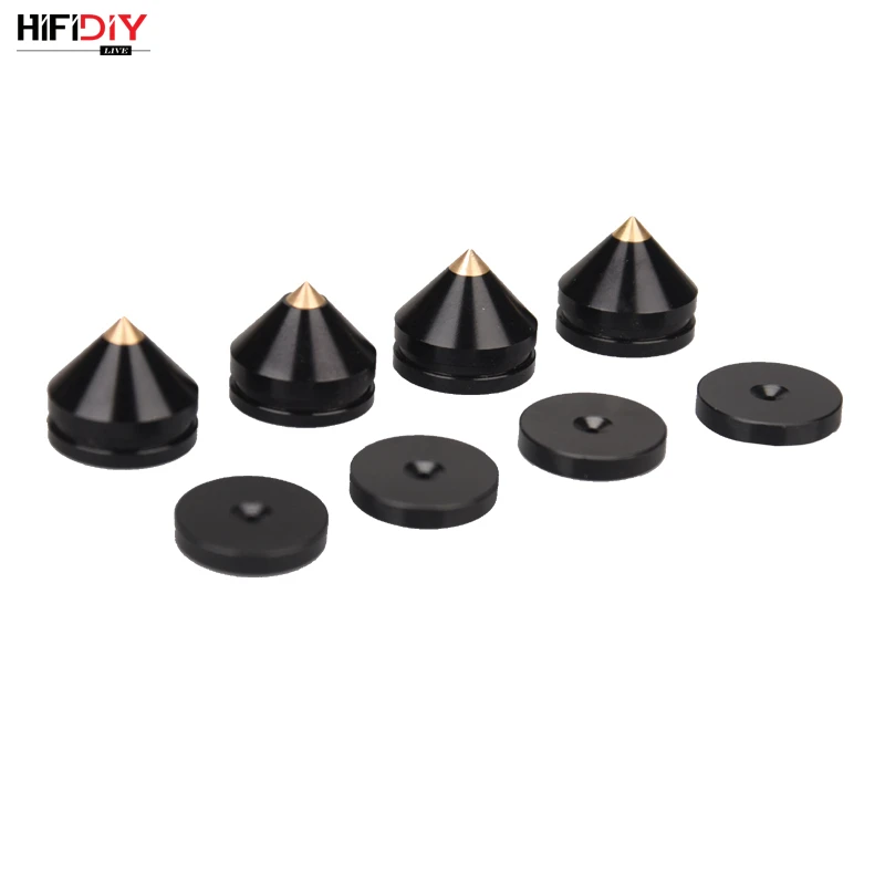 Set of 4 pieces Speaker spike pads shoes feet  15mm black 