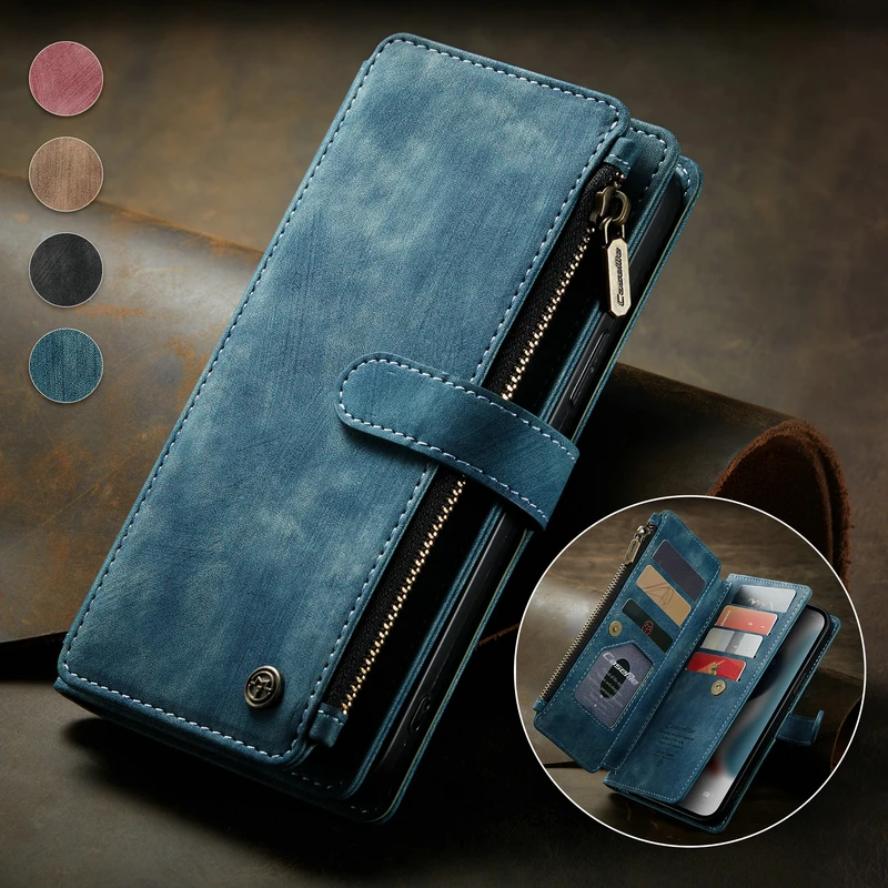 CaseMe Phone Leather Case For iphone 13 12 11 Pro Max 13 mini 7 8 Plus X XS Max XR Luxury Credit Card Shockproof Wallet Cover iphone 13 leather case