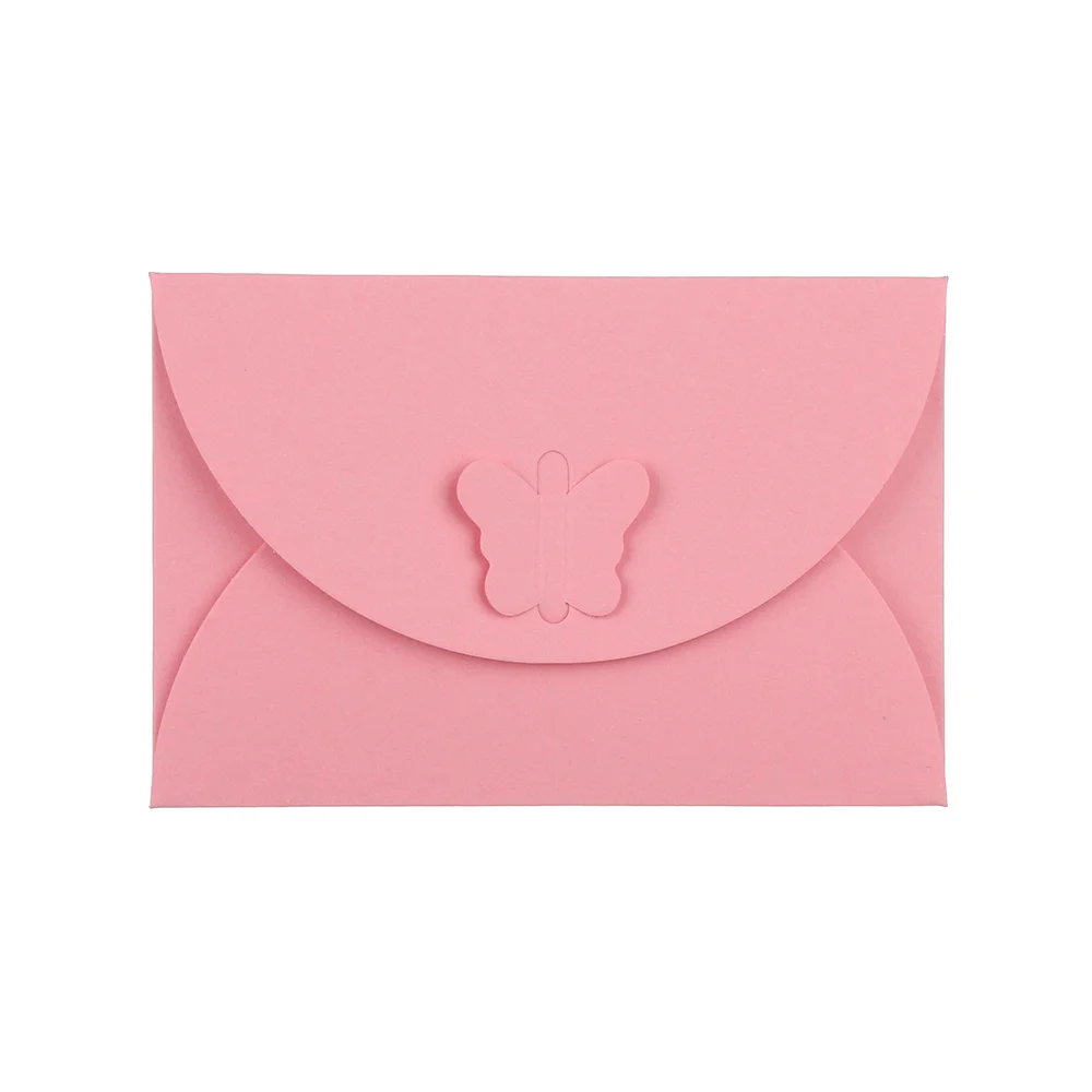 Light Pink 5 шт конверт мешок крафт-бумага мини Цвет Бабочка Пряжка перламутровая бумага членская карта настраиваемые канцелярские принадлежности Школьные принадлежности - Цвет: Light Pink