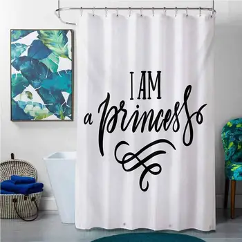 

Shower Curtains for Bathroom Sets for Kids I am a Princess,Girlish Feminine Quote Well-Being Happiness Self-Love Theme