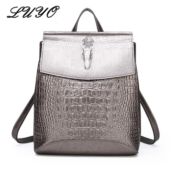 

Fashion Alligator High Quality Backpack School Women Crocodile Leather Female Backpacks Mochila Feminina Rucksack Mujer Bagpack